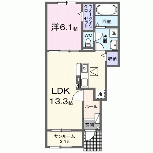 グランバニアⅡ・01020号室の間取り