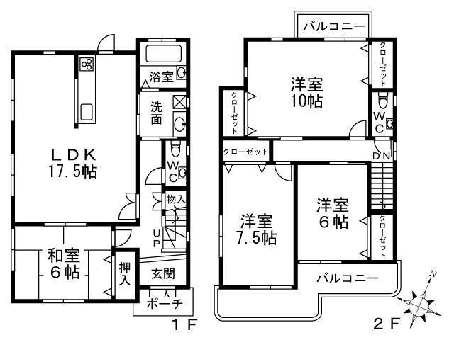 橋本東浄土ヶ原戸建の間取り