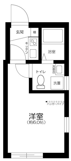 エオリア扇・302号室の間取り