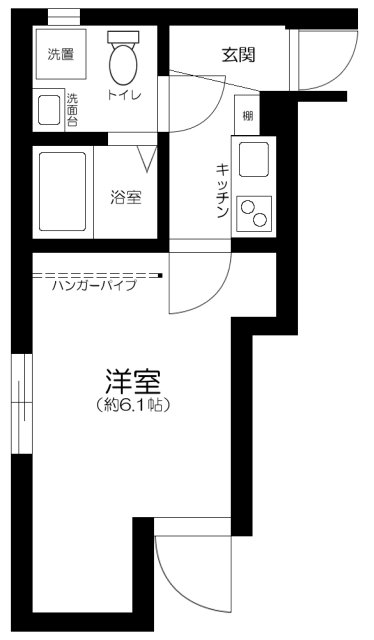 エオリア扇・204号室の間取り