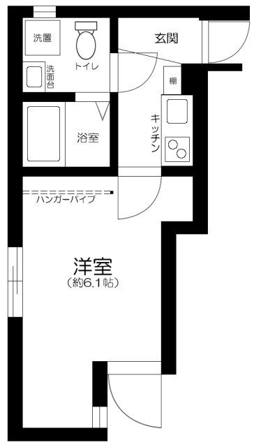 エオリア扇・104号室の間取り