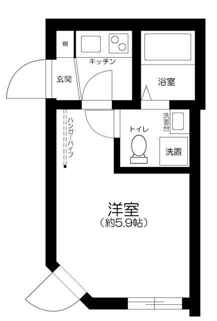 エオリア扇・101号室の間取り