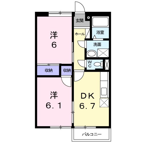 ハイム山口・02050号室の間取り