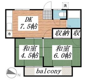 メゾン田園・0205号室の間取り