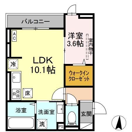 D Paina 木月大町・105号室の間取り