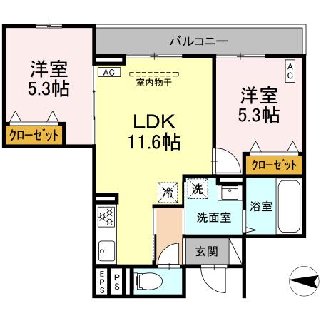 カルディア新綱島・203号室の間取り