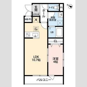 リーブルファイン川口辻Ⅰ・103号室の間取り