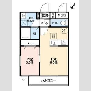 リーブルファイン川口辻Ⅱ・301号室の間取り