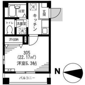 ヴィップ弥生・305号室の間取り