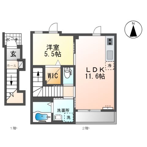 東松山高坂5丁目アパート新築工事(カーサ・ジラソーレ)の間取り