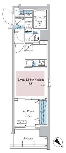 アーバネックス日本橋横山町・806号室の間取り