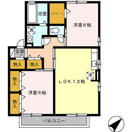 なごみ荘 B棟の間取り