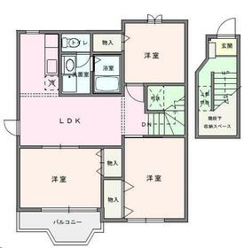 大字七本木の完工年月(2000年1月)築の賃貸アパートの間取り