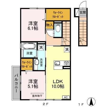 セピアパレス Bの間取り