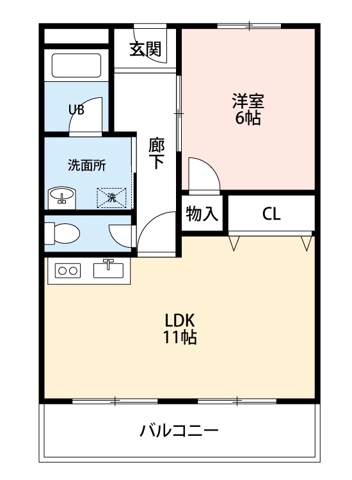 102号室の間取り