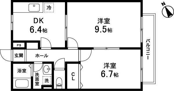 狭山の完工年月(2005年12月)築の賃貸アパートの間取り