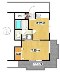 パークサイド朝倉・105号室の間取り