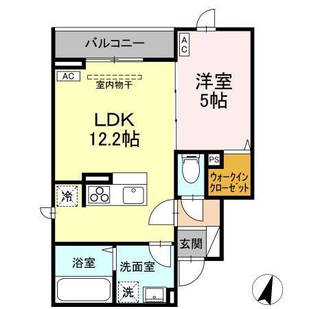 D-ROOM松木・203号室の間取り