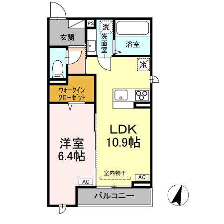D-ROOM松木・201号室の間取り