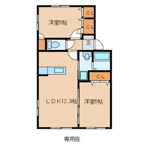 ティアラ観世音寺Ⅱの間取り