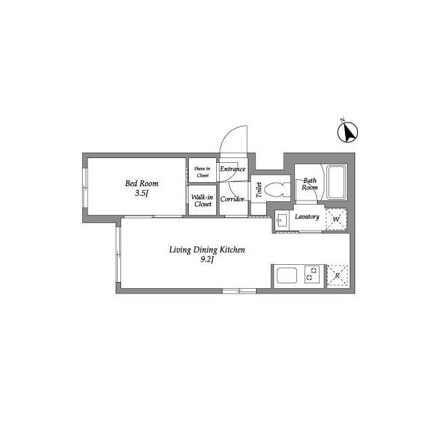 グローリオシェルト四谷坂町・304号室の間取り