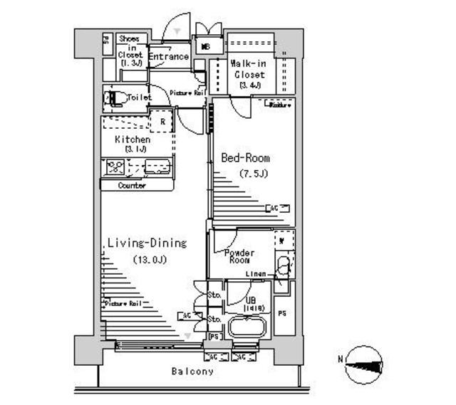 パークアクシス辰巳ステージの間取り