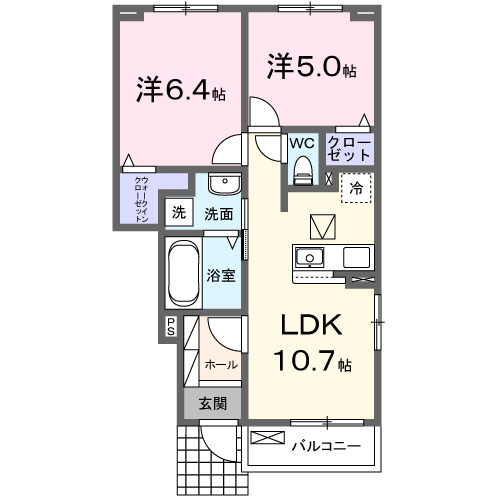 カルミア荘・01040号室の間取り