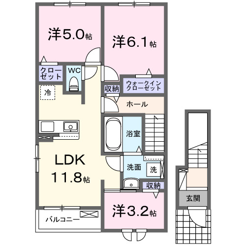 カルミア荘・02010号室の間取り