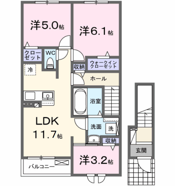 カルミア荘・02020号室の間取り