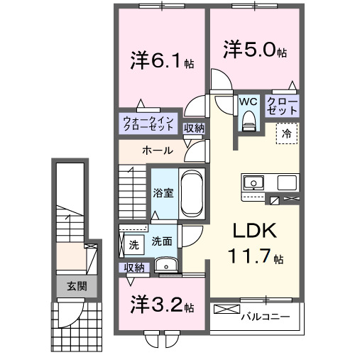 カルミア荘・02030号室の間取り