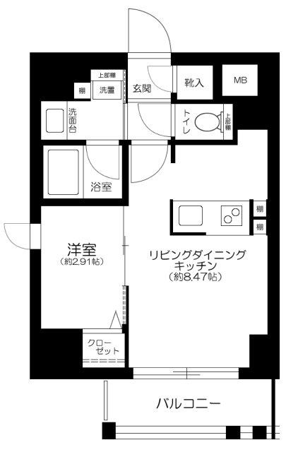 ＧＲＡＮＳＩＴＥ千代田水道橋・902号室の間取り