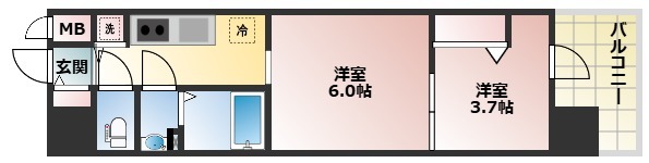木川東の完工年月(2025年7月)築の賃貸マンションの間取り