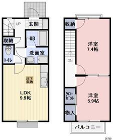 メゾネット慶城Ａ棟・A号室の間取り