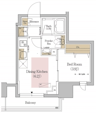 本郷の完工年月(2022年8月)築の賃貸マンションの間取り