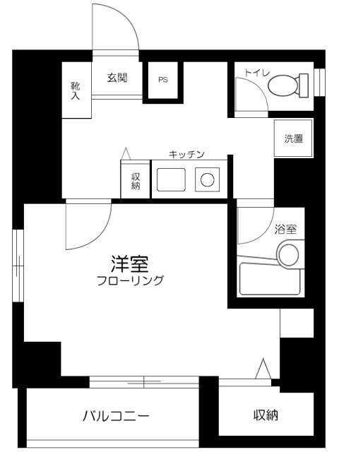 ローズマンションミヤハラ・203号室の間取り