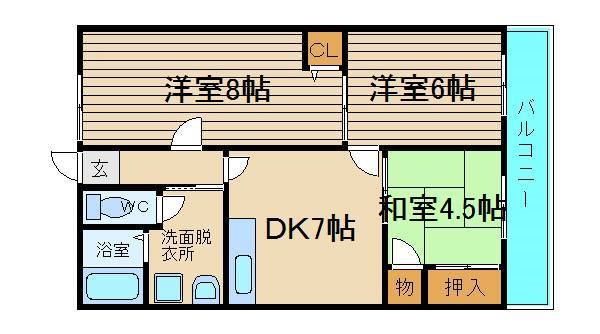201号室の間取り