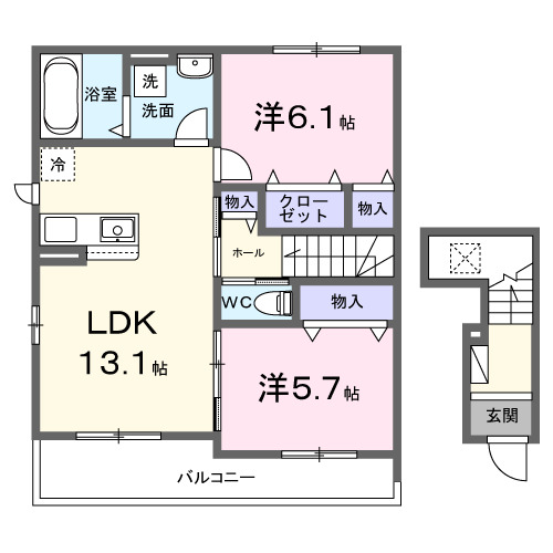 セレーノＡ・02010号室の間取り