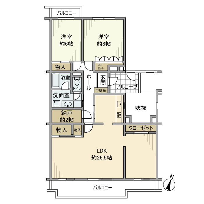 サンコーポ中台3号棟の間取り