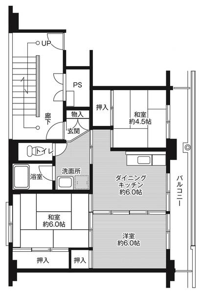 ビレッジハウス芳賀2号棟・0103号室の間取り