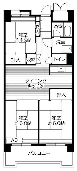 ビレッジハウス品川八潮タワー1号棟・0527号室の間取り