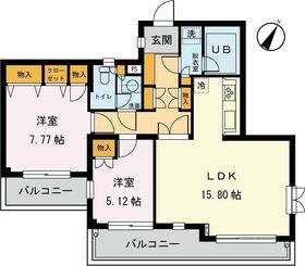 ビューラー八成山・302号室の間取り