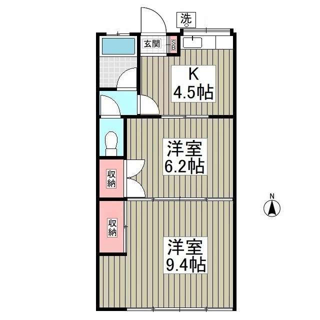 大塚ハイツ2号棟の間取り
