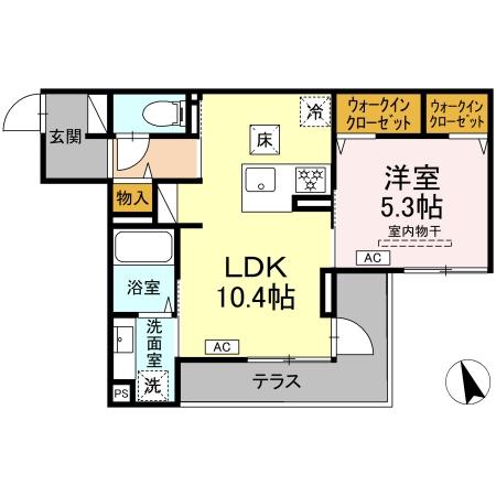 シェーンブルーメ横浜・101号室の間取り