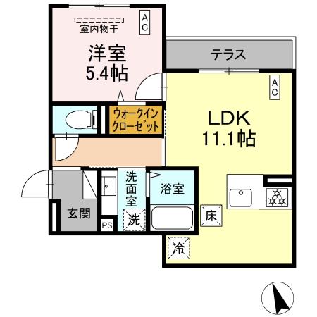 シェーンブルーメ横浜・105号室の間取り