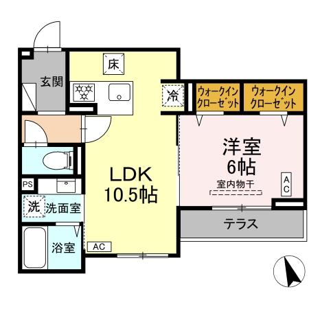 シェーンブルーメ横浜・106号室の間取り