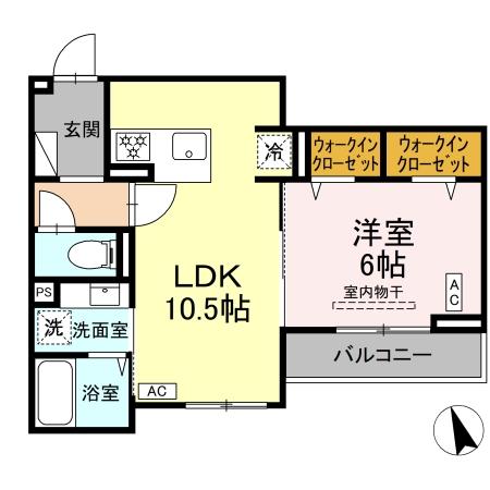 シェーンブルーメ横浜・206号室の間取り