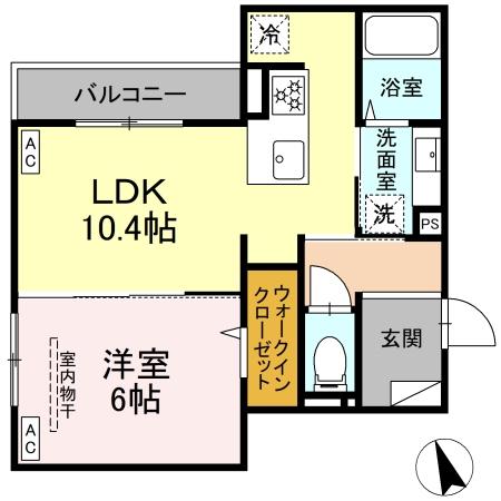 シェーンブルーメ横浜・208号室の間取り