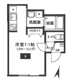 Ｇａｒｌａｎｄ・B号室の間取り
