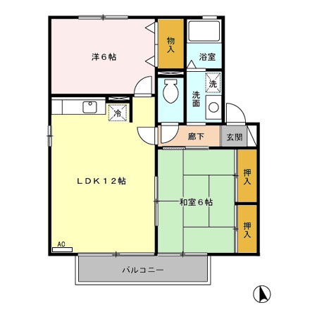 コーポベルーガ Bの間取り