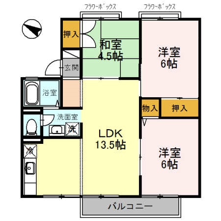 ハイツミヅホ A棟の間取り